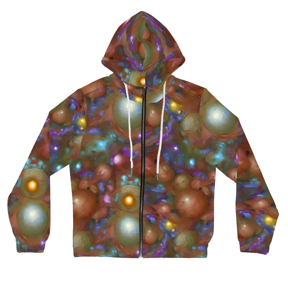 Iridescent Bloom on Women's Full-Zip Hoodie — Front