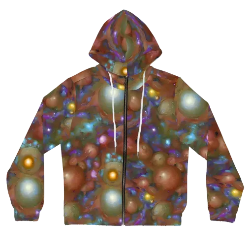 Iridescent Bloom on a Women's Full-Zip Hoodie