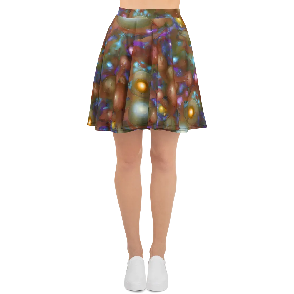 Iridescent Bloom on Skater Skirt — Front