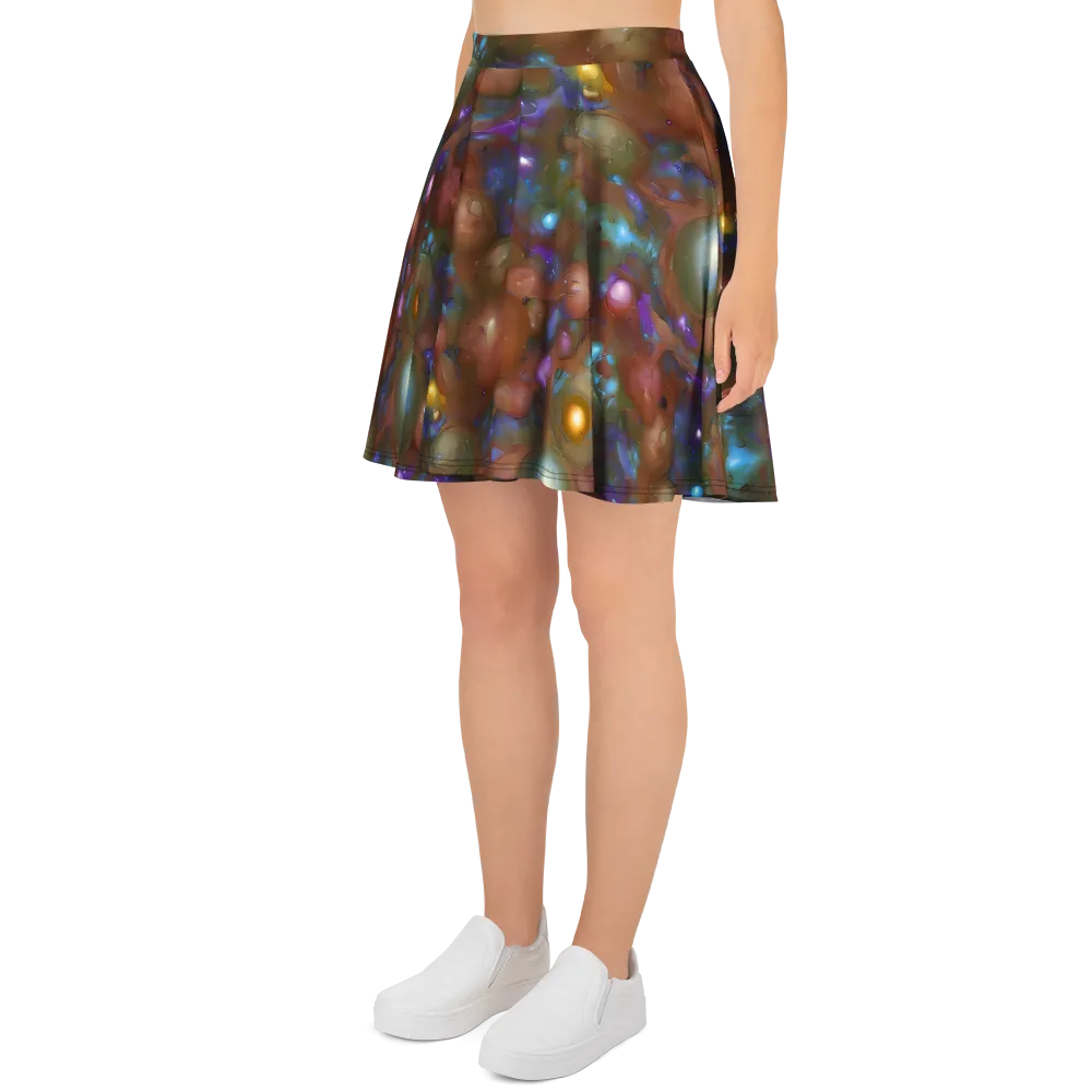 Iridescent Bloom on Skater Skirt — Left