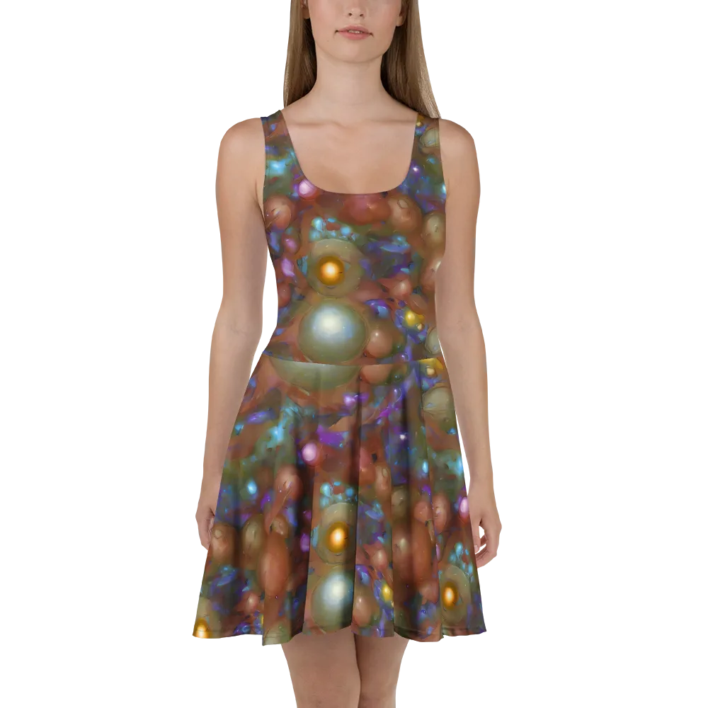 Iridescent Bloom on Skater Dress — Front