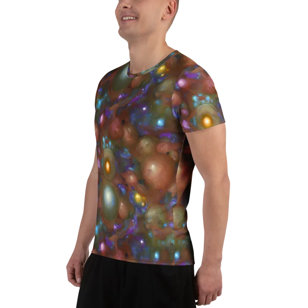 Iridescent Bloom on Men's Athletic T-Shirt — Left