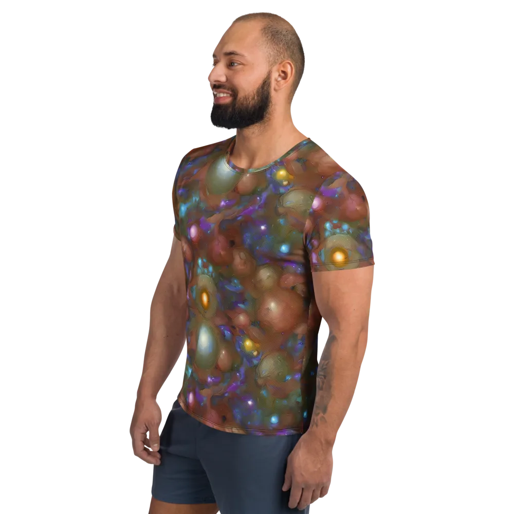 Iridescent Bloom on Men's Athletic T-Shirt — Left