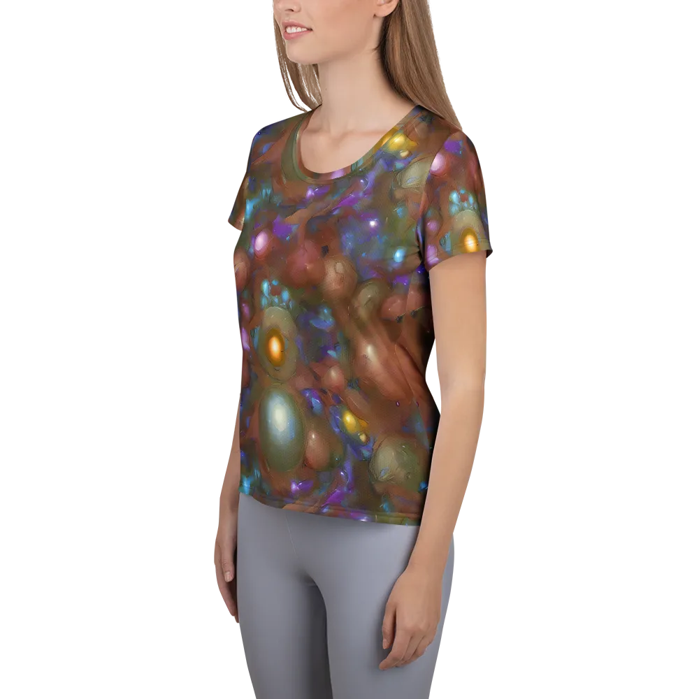 Iridescent Bloom on Women's Athletic T-Shirt — Left