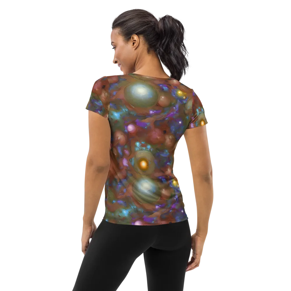 Iridescent Bloom on Women's Athletic T-Shirt — Back