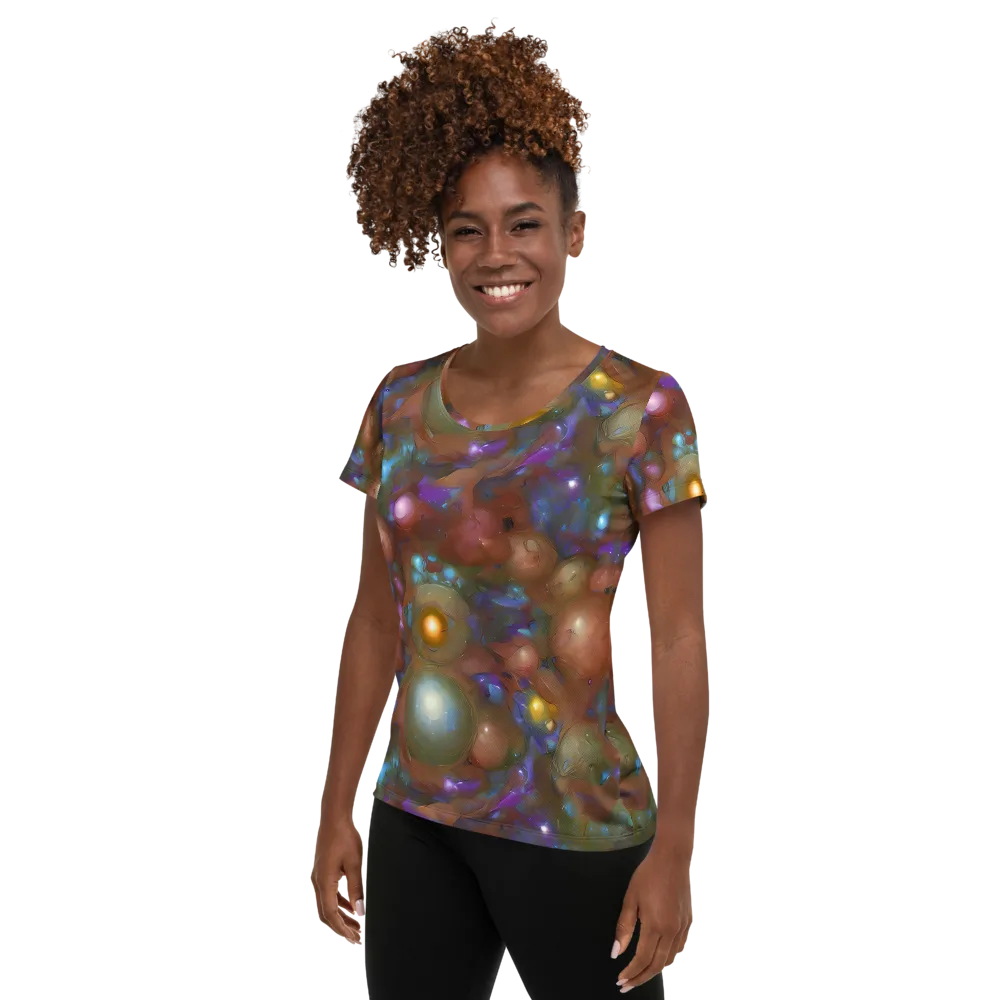 Iridescent Bloom on Women's Athletic T-Shirt — Left