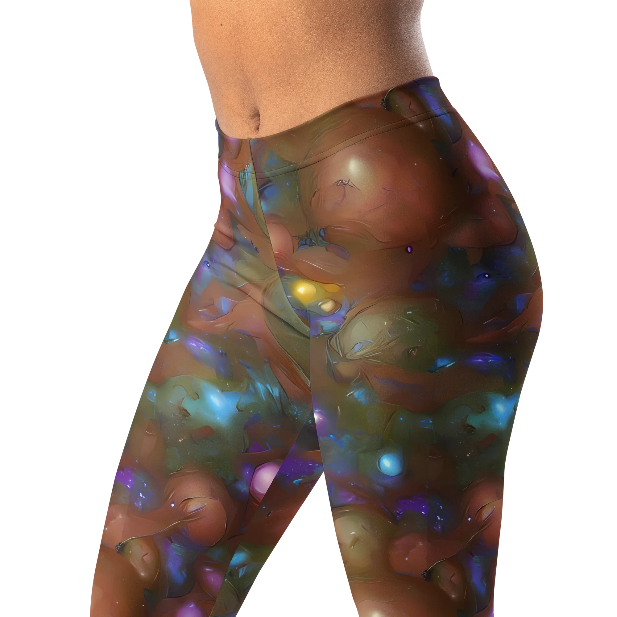 Iridescent Bloom on Leggings — Left Front