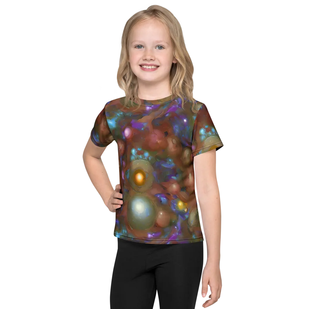Iridescent Bloom on Kids Crew Neck T-Shirt — Front