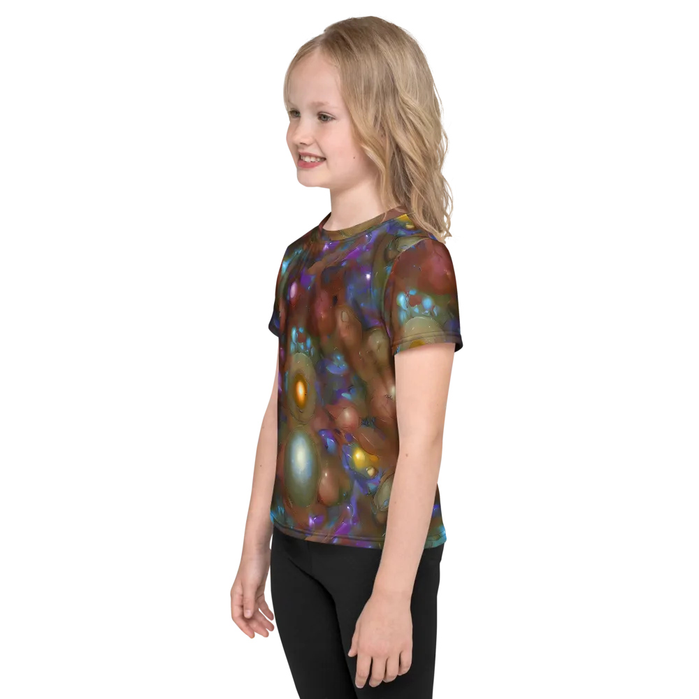 Iridescent Bloom on Kids Crew Neck T-Shirt — Left