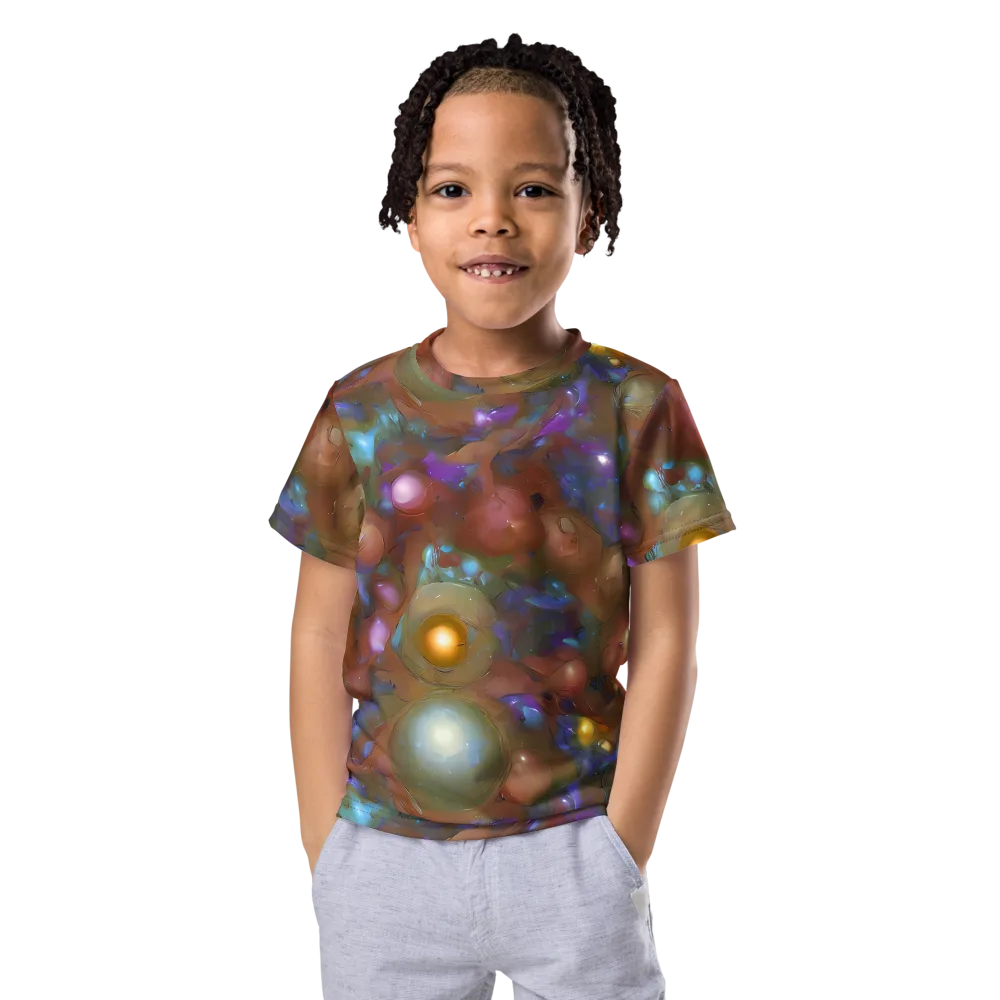 Iridescent Bloom on Kids Crew Neck T-Shirt — Front