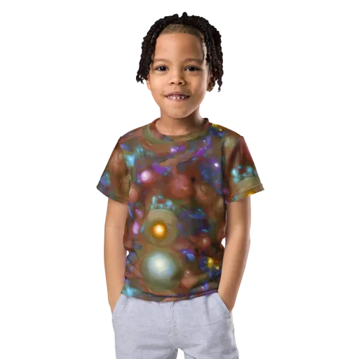 Iridescent Bloom on a Kids Crew Neck T-Shirt