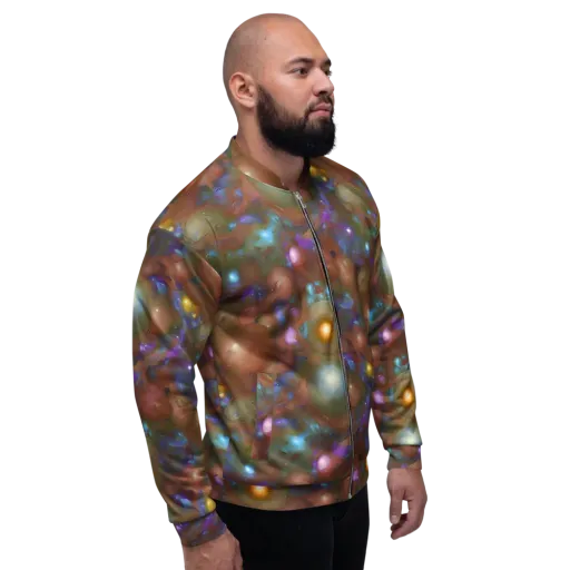 Iridescent Bloom on a Bomber Jacket