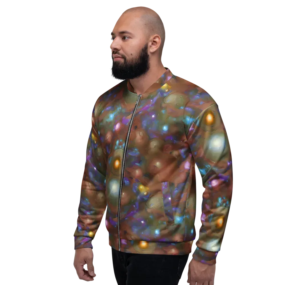 Iridescent Bloom on Bomber Jacket — Left