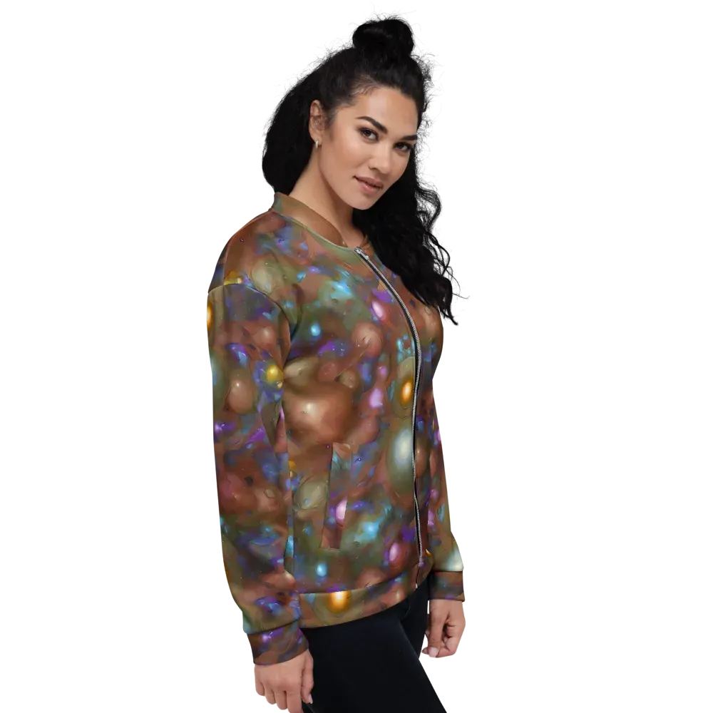 Iridescent Bloom on Bomber Jacket — Right