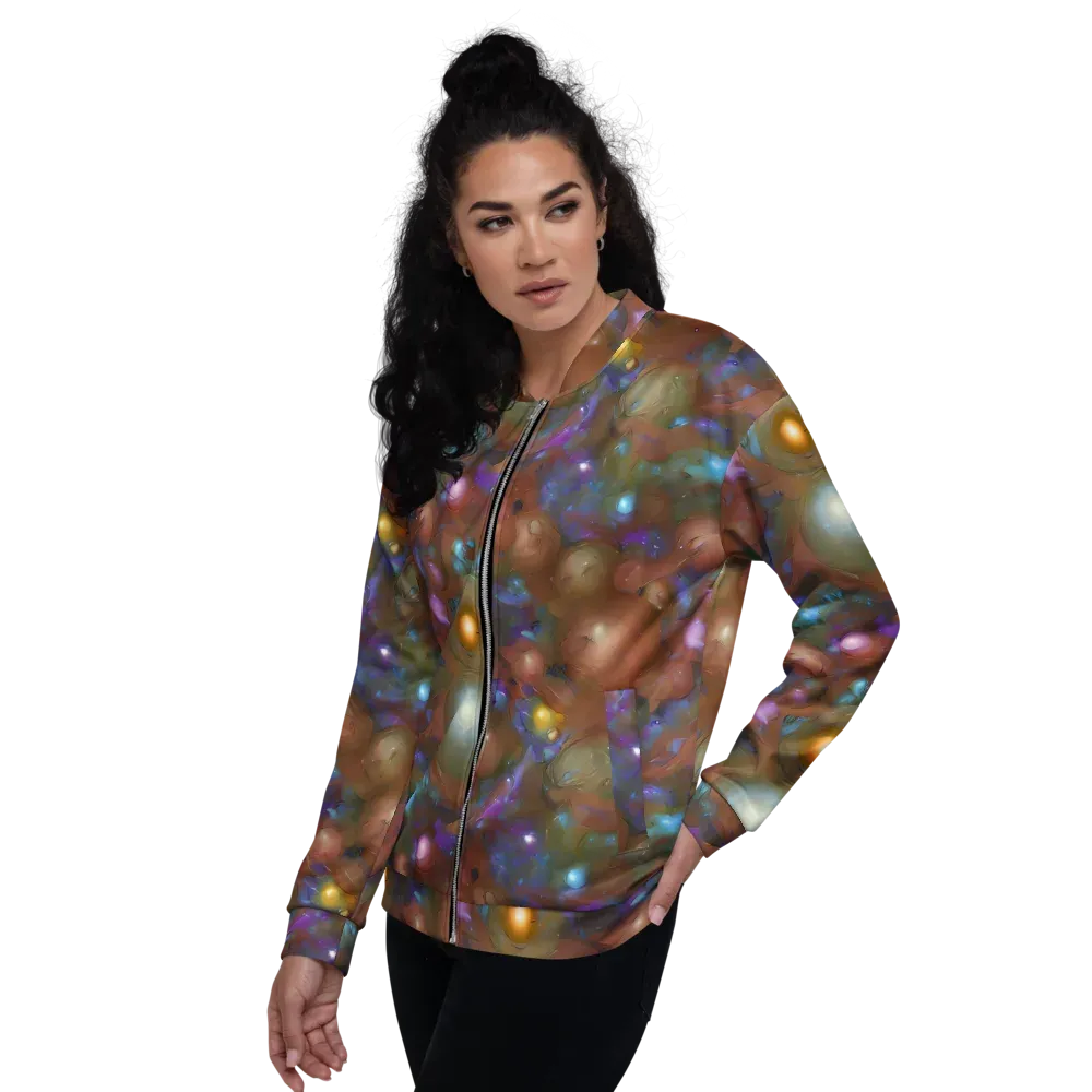 Iridescent Bloom on Bomber Jacket — Left