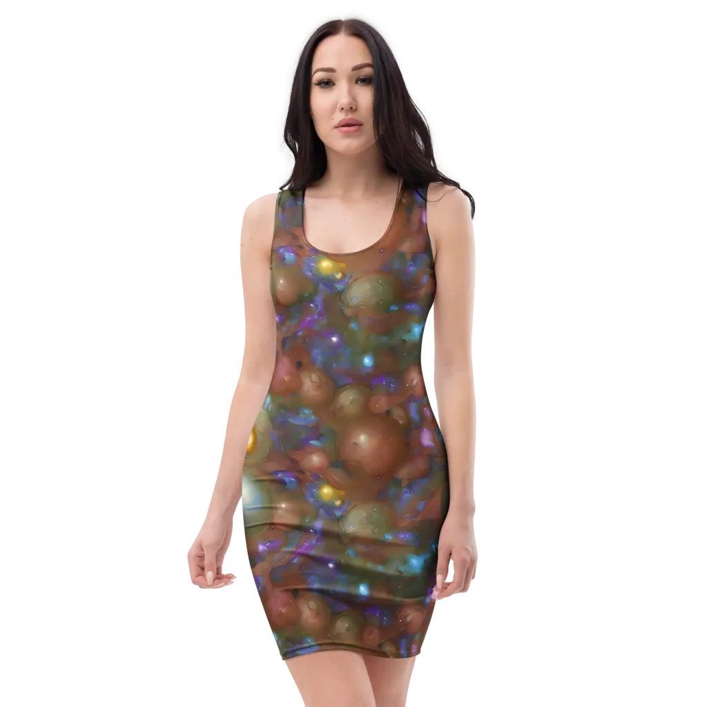 Iridescent Bloom on Bodycon Dress — Front