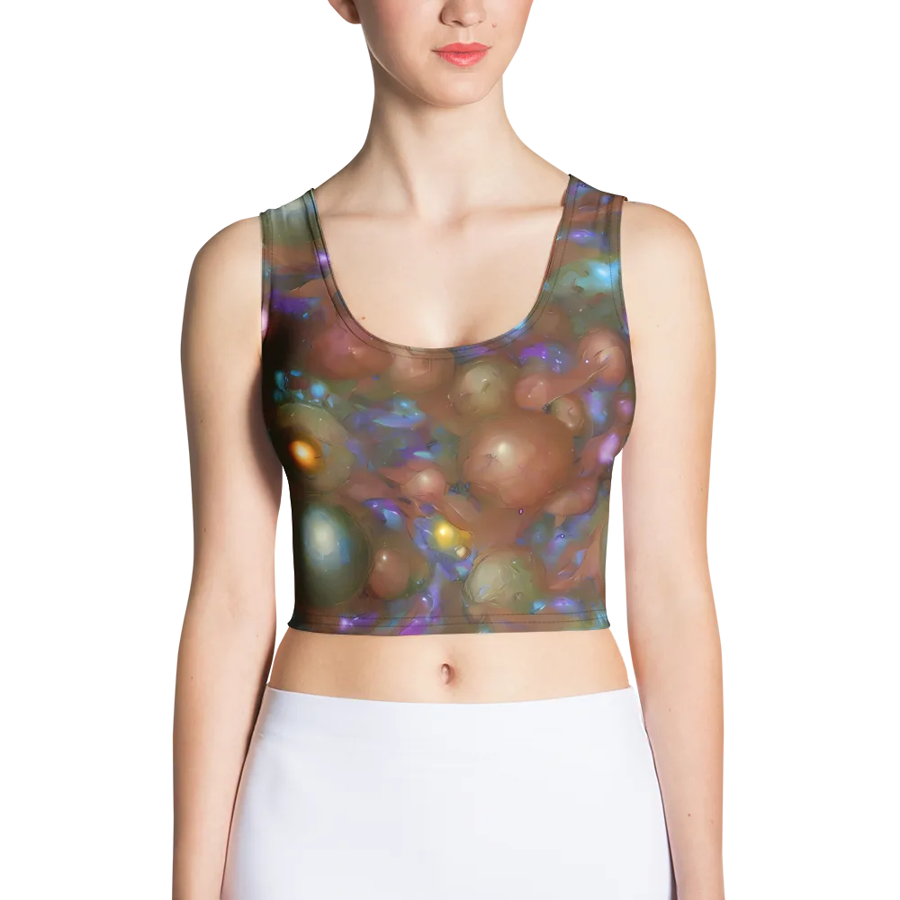 Iridescent Bloom on Crop Top — Front