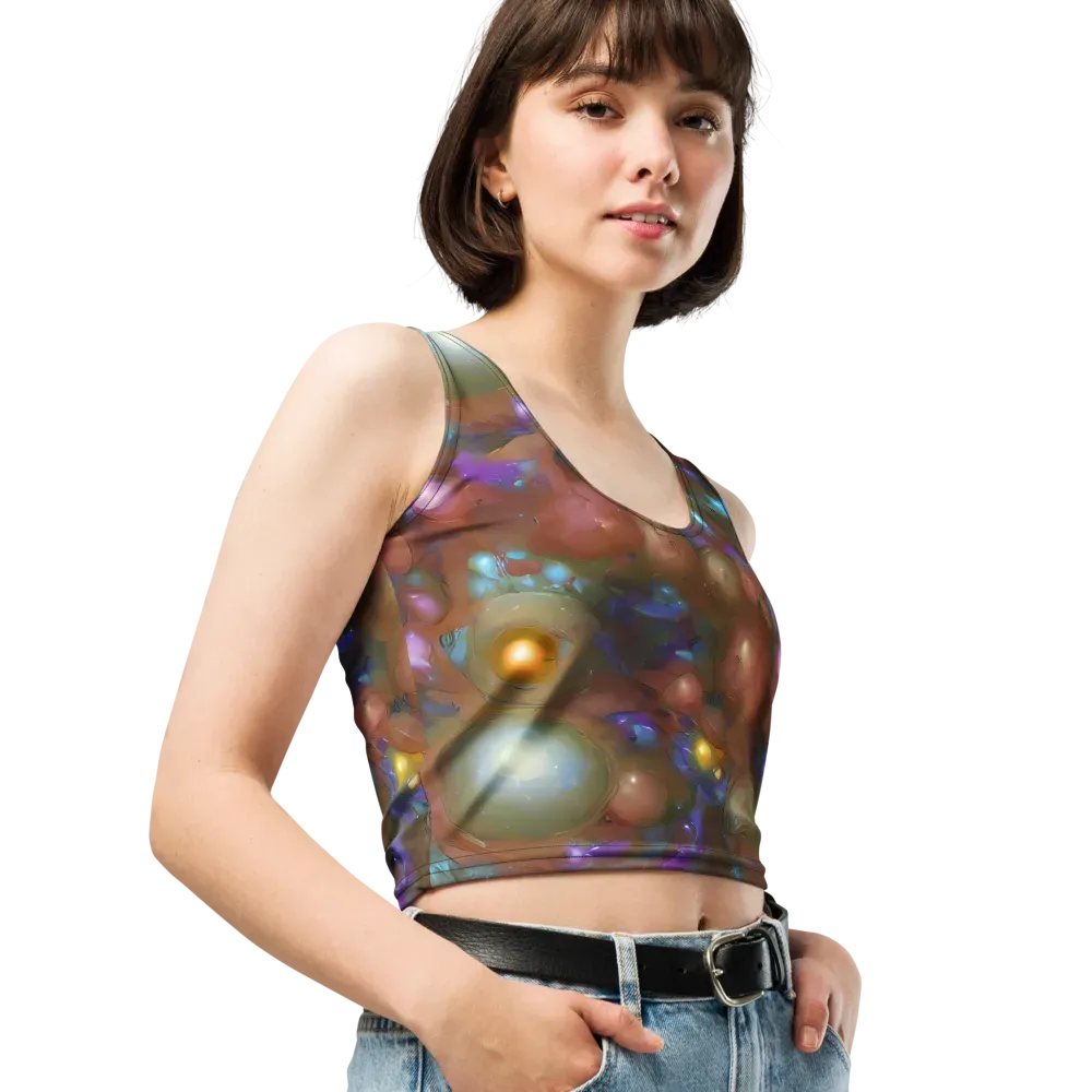 Iridescent Bloom on Crop Top — Right Front