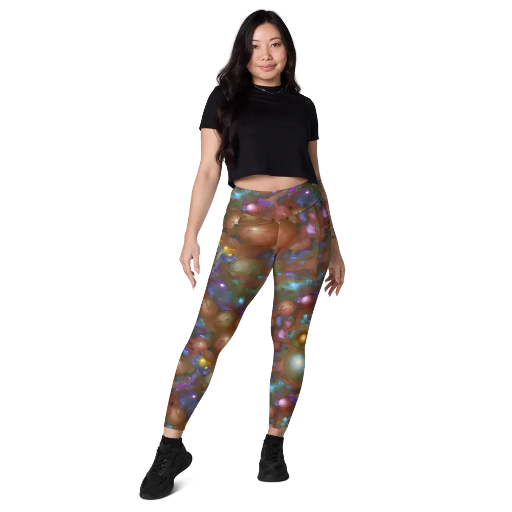 Iridescent Bloom on Leggings with Pockets — Front