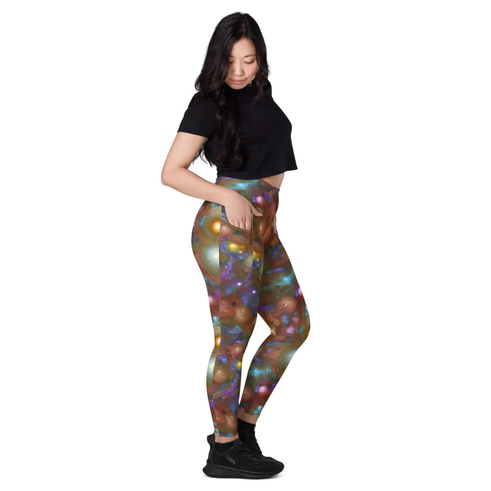 Iridescent Bloom on Leggings with Pockets — Right