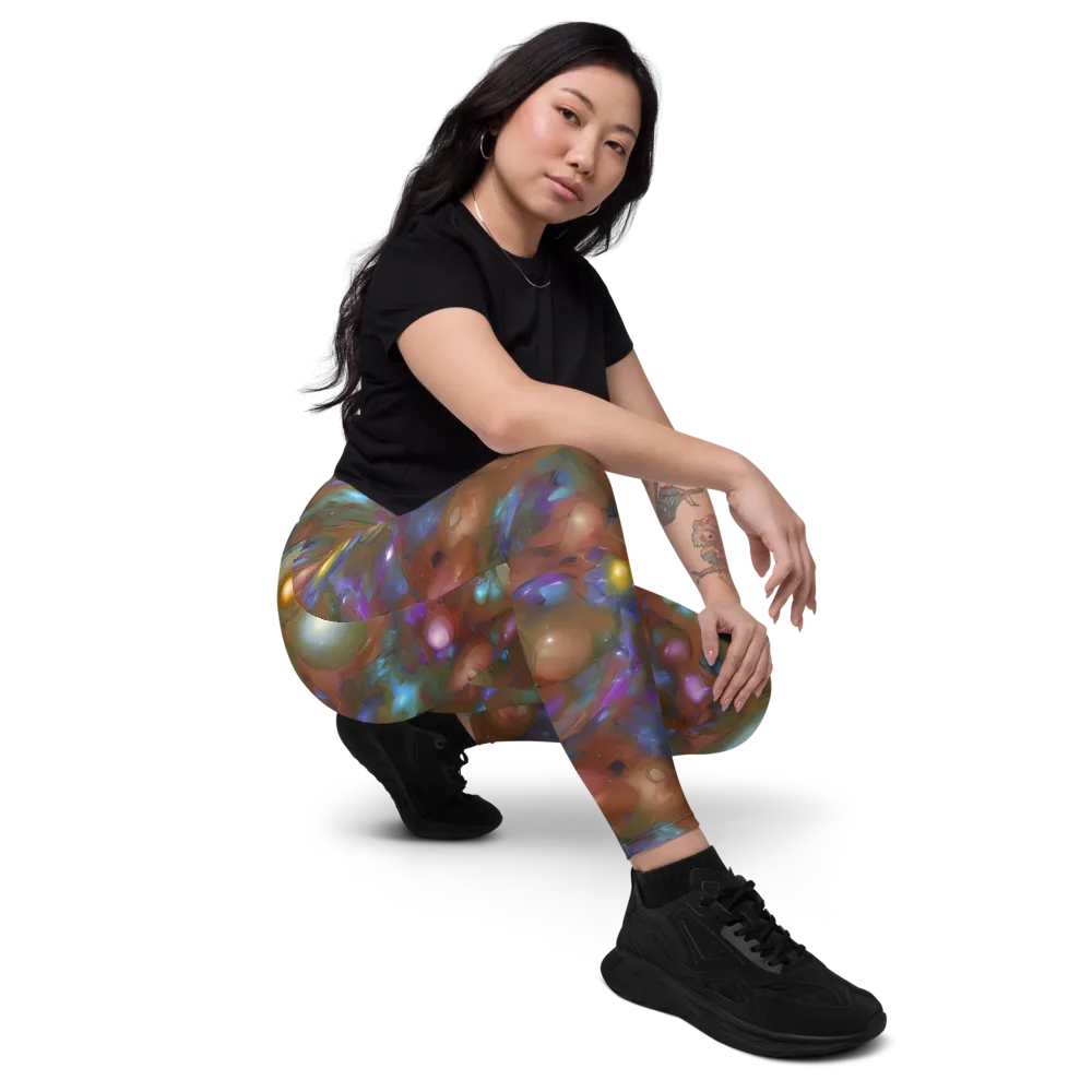 Iridescent Bloom on Leggings with Pockets — Right Front