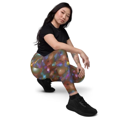 Iridescent Bloom on a Leggings with Pockets
