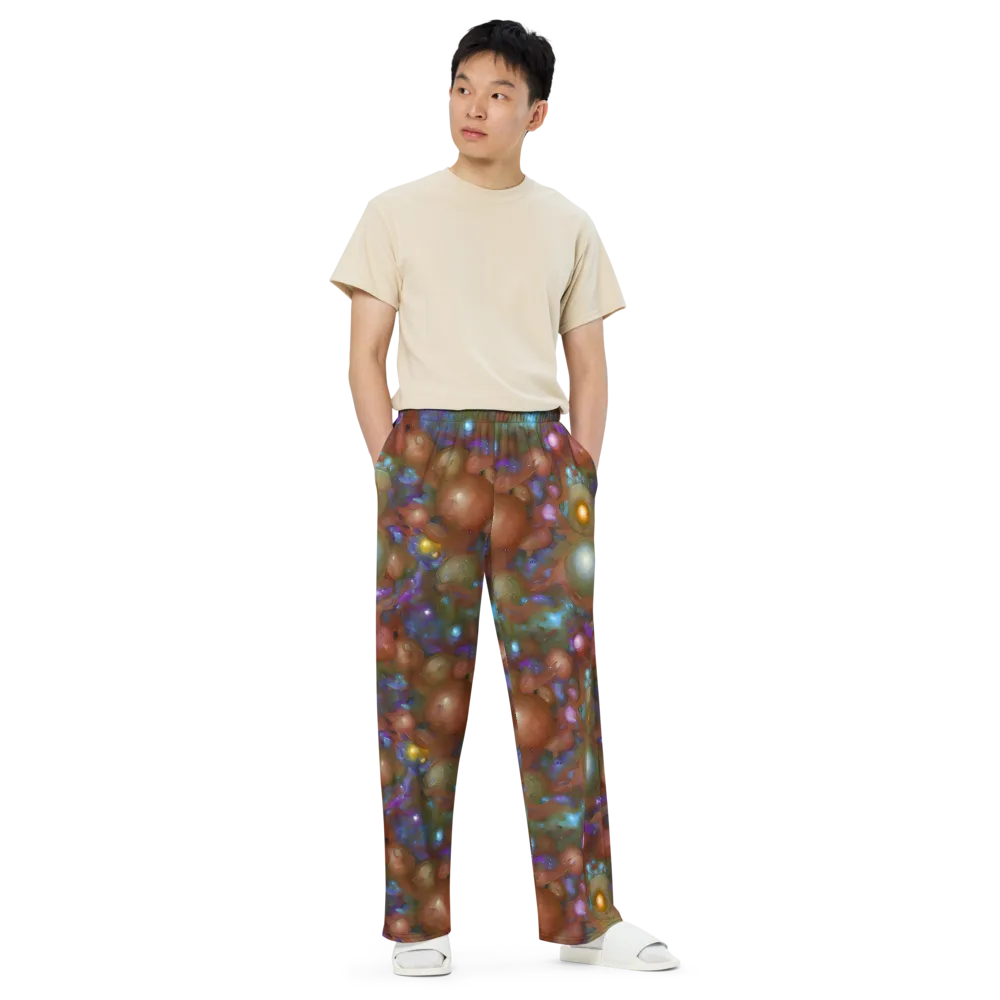 Iridescent Bloom on Wide-Leg Pants — Front