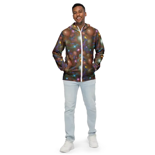 Iridescent Bloom on a Men's Windbreaker