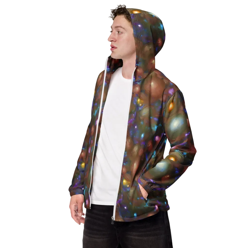 Iridescent Bloom on Men's Windbreaker — Left Front