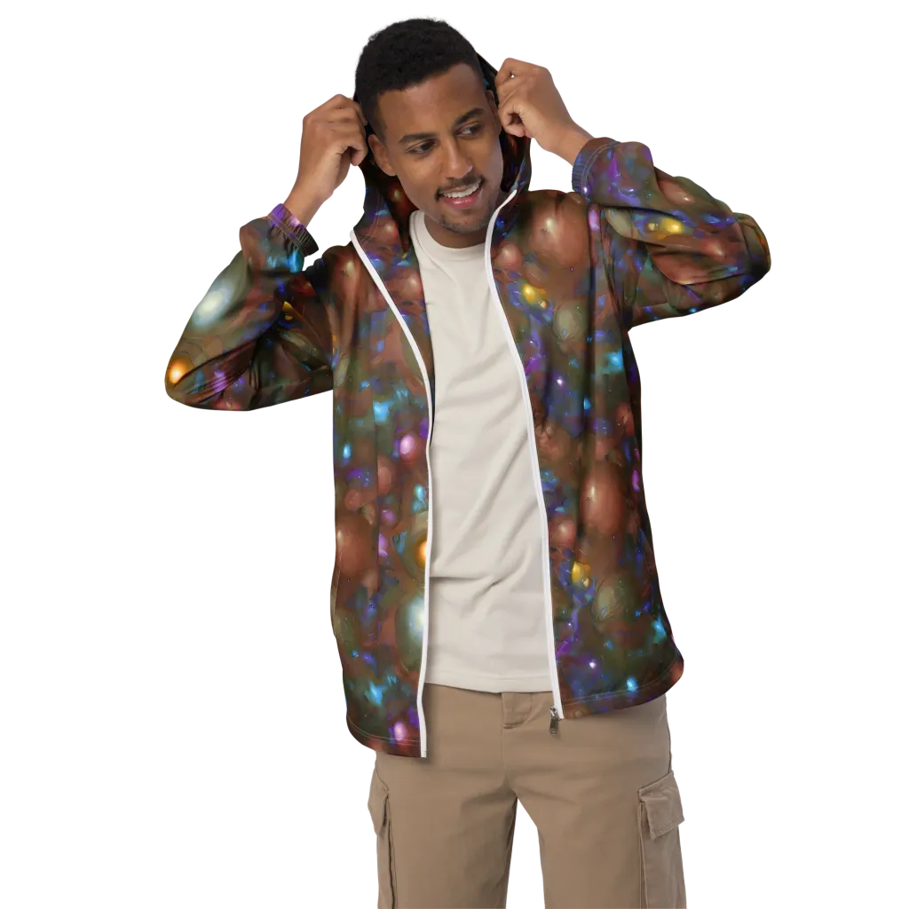 Iridescent Bloom on Men's Windbreaker — Front