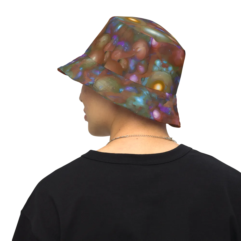 Iridescent Bloom on Reversible Bucket Hat — Back Inside