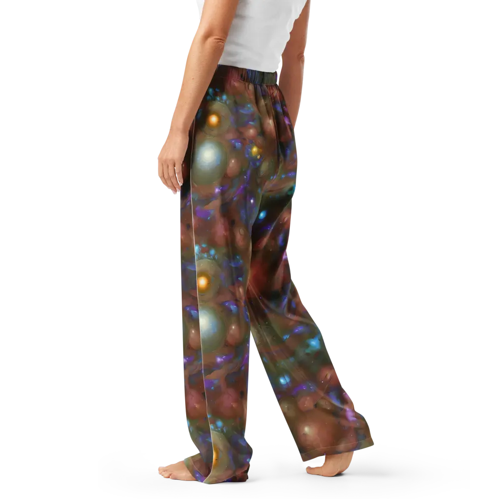 Iridescent Bloom on Women's Pajama Pants — Left