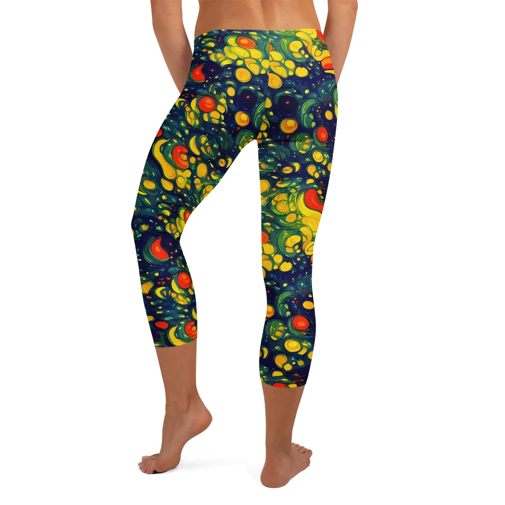 Neon Orchard on Capri Leggings — Back