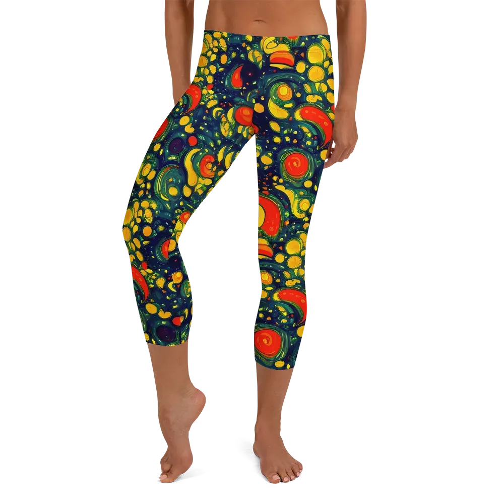 Neon Orchard on Capri Leggings — Front
