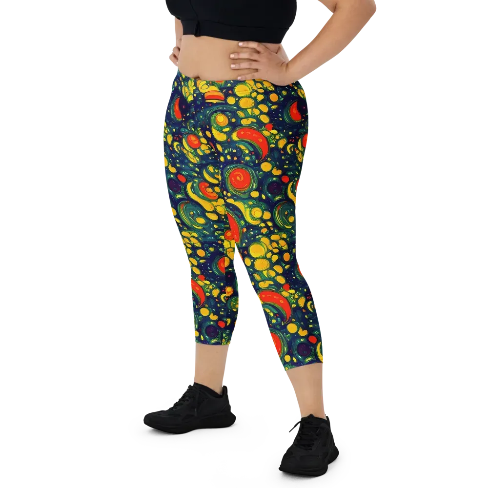Neon Orchard on Capri Leggings — Front