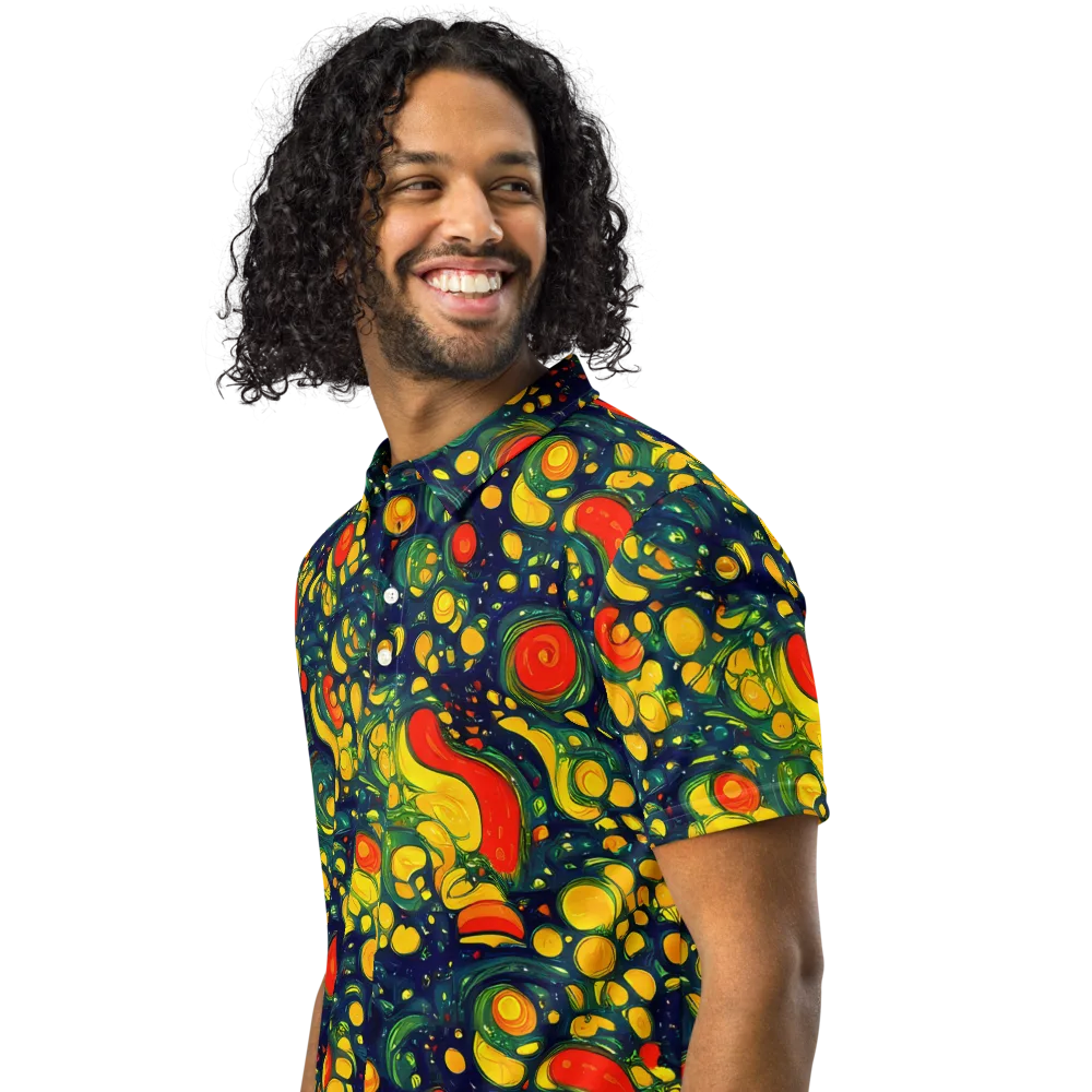Neon Orchard on Men's Slim Fit Polo Shirt — Left Front