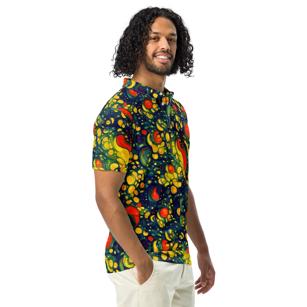 Neon Orchard on Men's Slim Fit Polo Shirt — Right Front