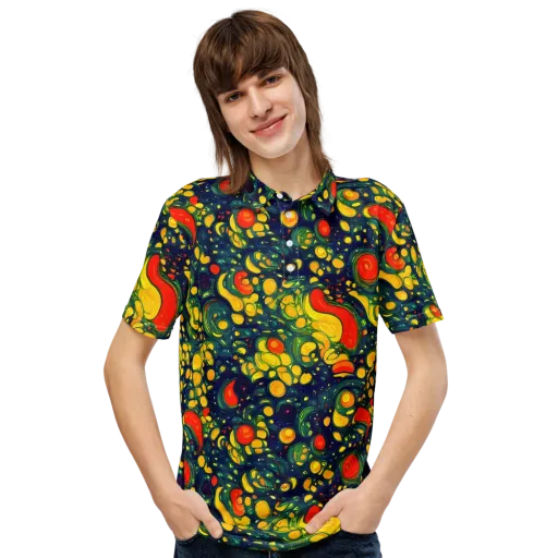 Neon Orchard on a Men's Slim Fit Polo Shirt