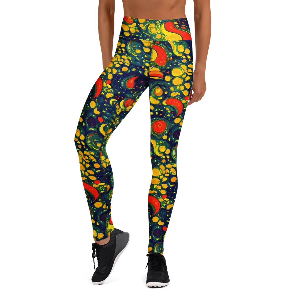 Neon Orchard on Yoga Leggings — Front