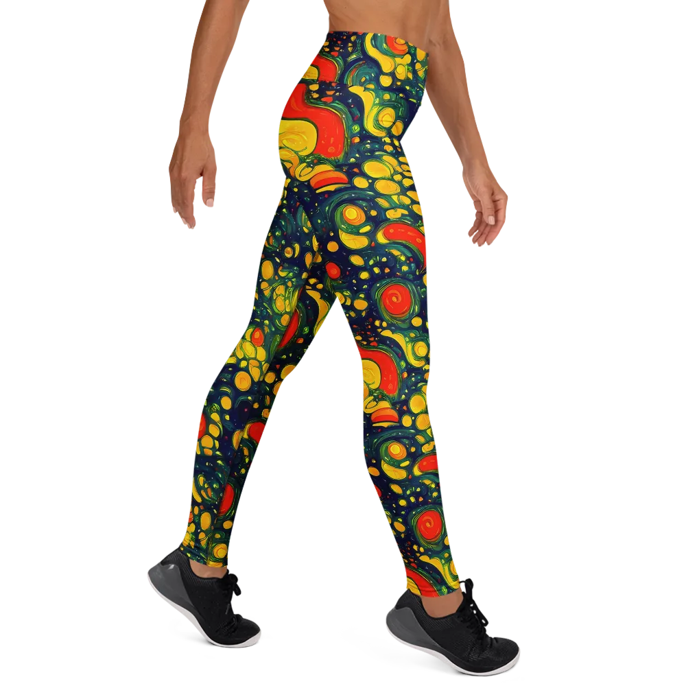 Neon Orchard on Yoga Leggings — Right