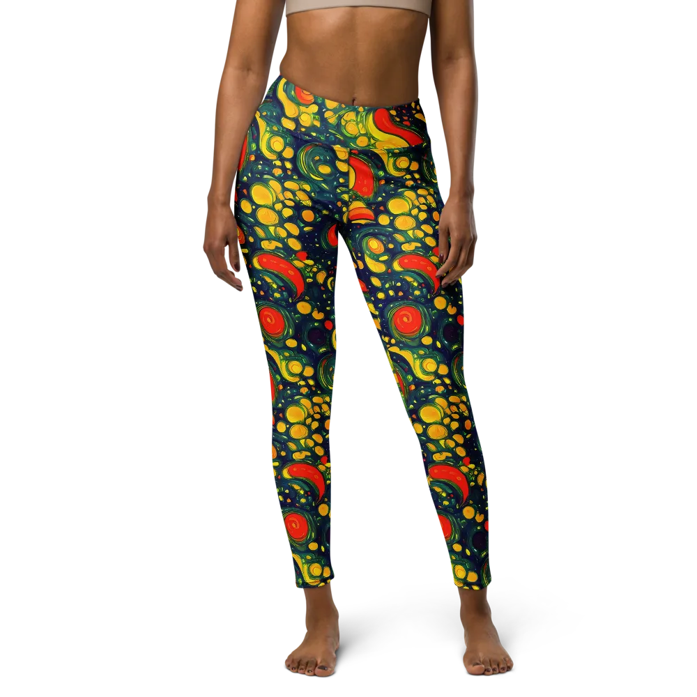 Neon Orchard on Yoga Leggings — Front