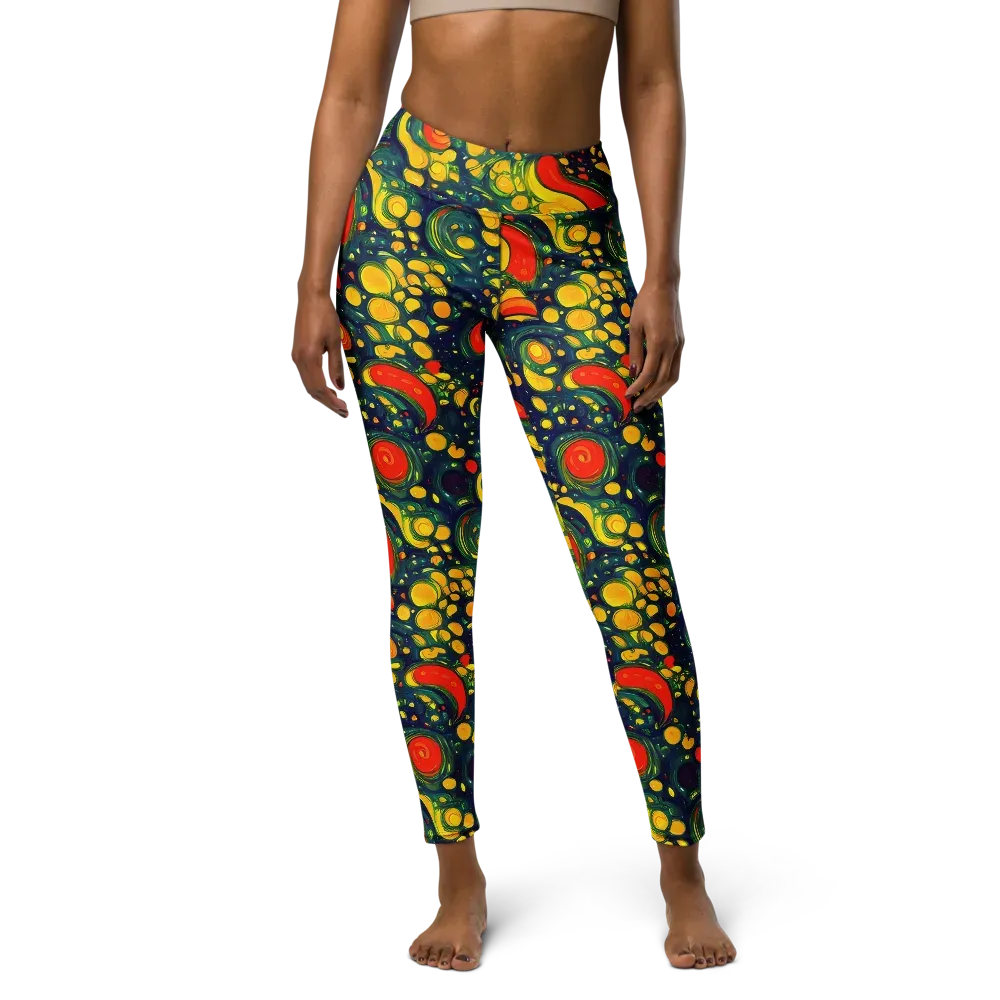 Neon Orchard on Yoga Leggings — Front