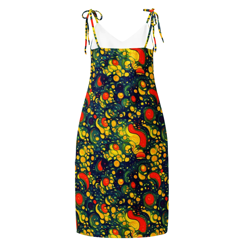 Neon Orchard on Slip Dress — Back
