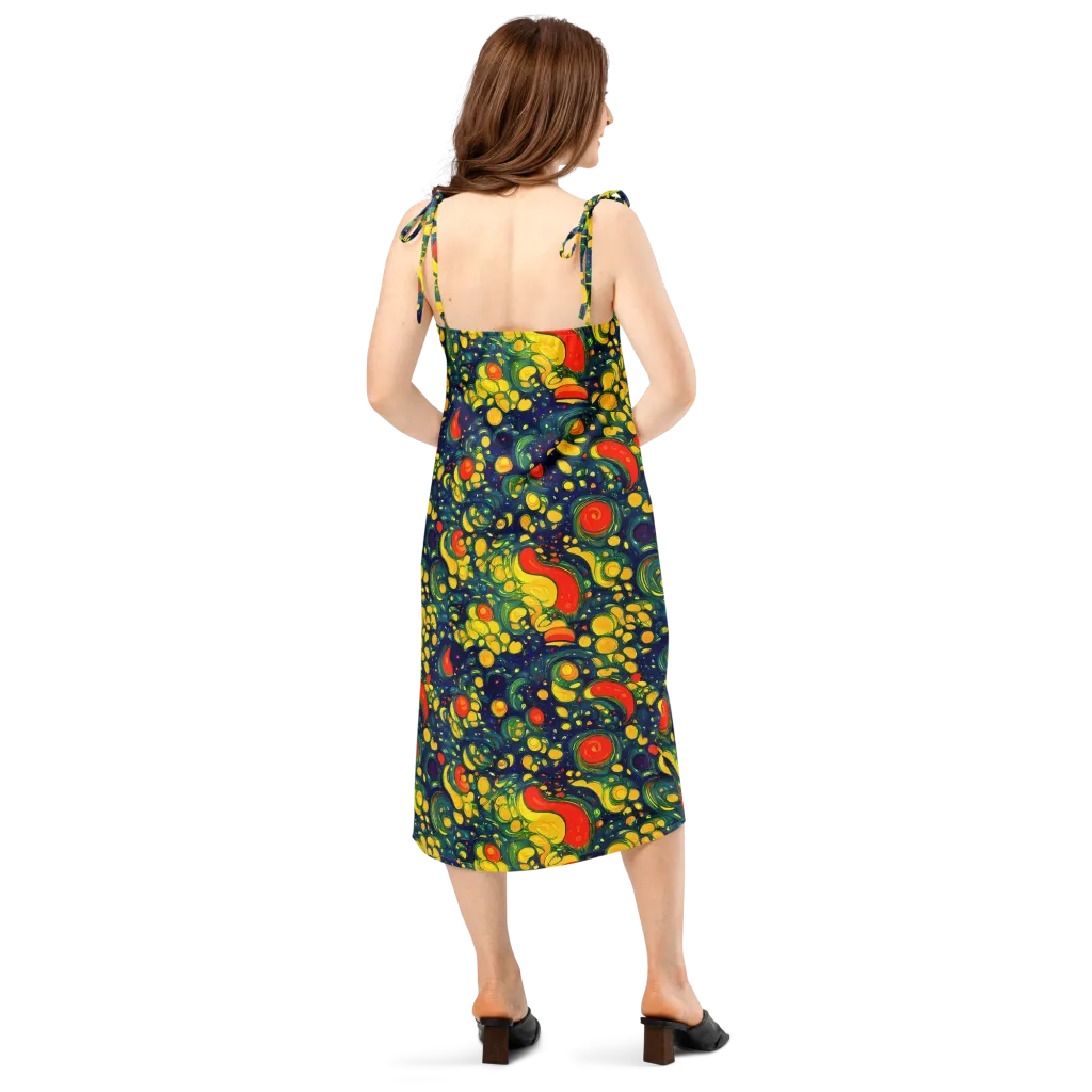 Neon Orchard on Slip Dress — Back