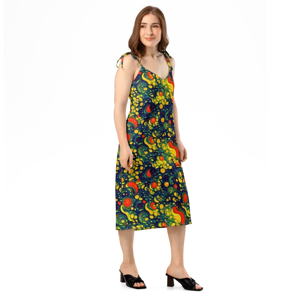 Neon Orchard on Slip Dress — Right Front