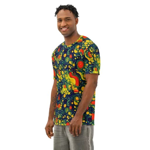 Neon Orchard on a Men's Cotton Crew Neck T-Shirt