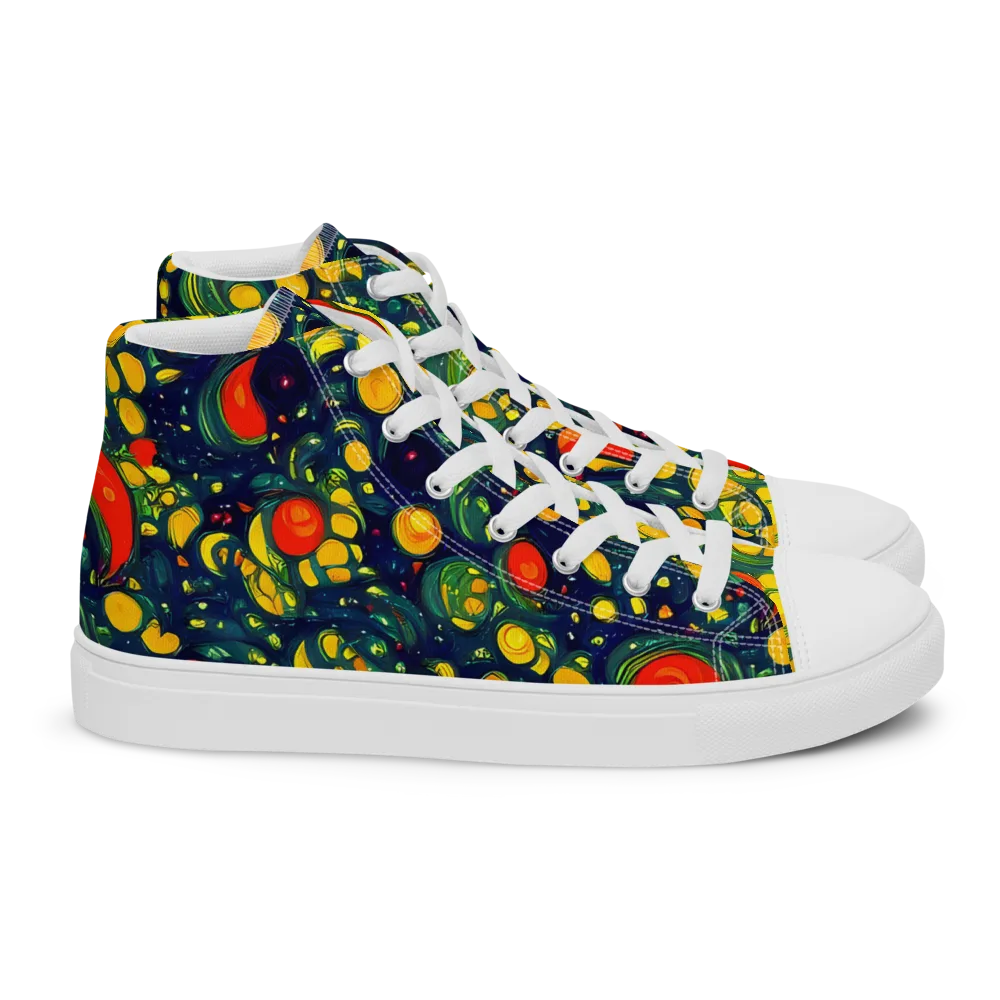 Neon Orchard on Women's High Top Canvas Shoes — Right