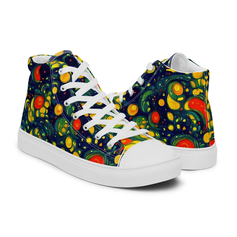 Neon Orchard on Women's High Top Canvas Shoes — Right