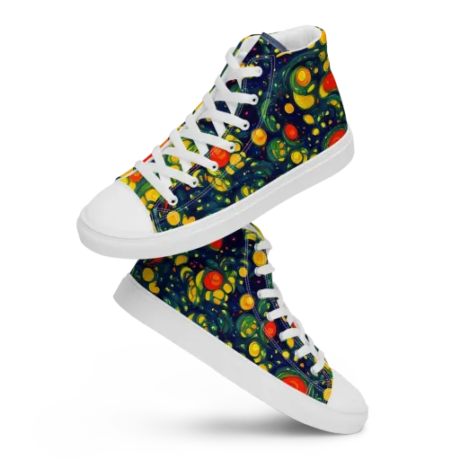 Neon Orchard on a Women's High Top Canvas Shoes