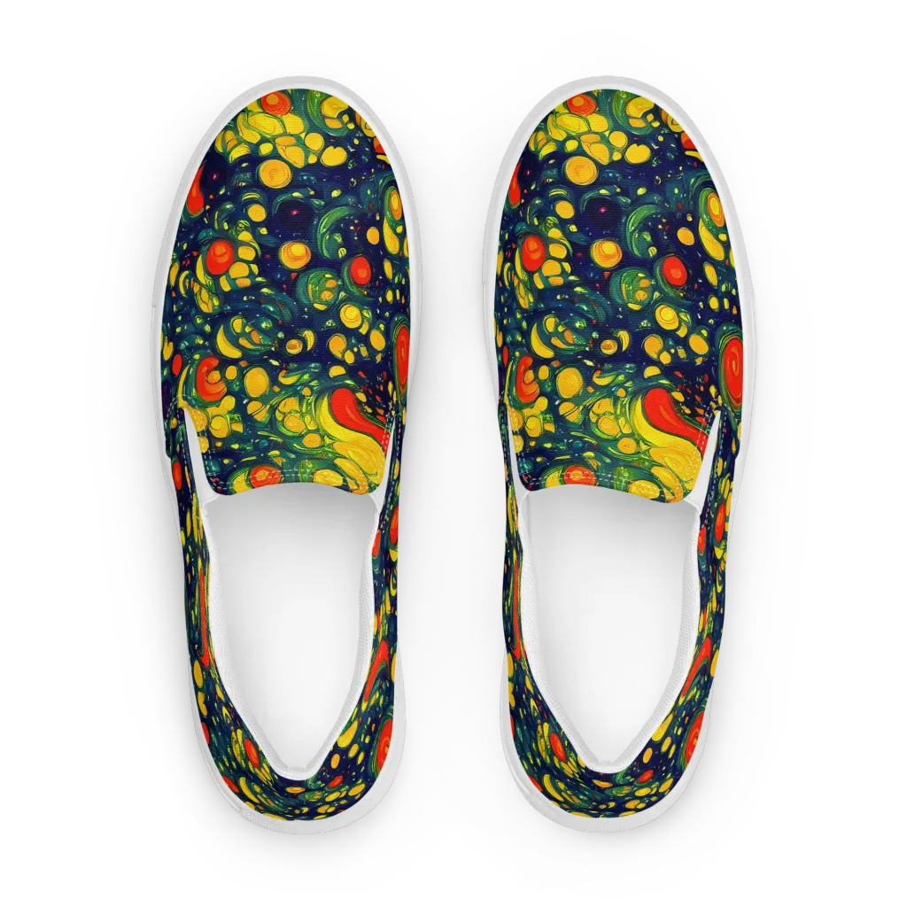 Neon Orchard on Men's Slip-On Canvas Shoes — Front